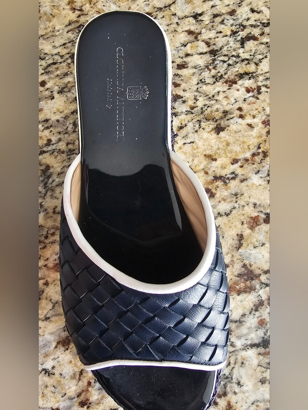 Clorinda Antinori woven leather platform slide sandals signature Italian Design - Picture 11 of 14